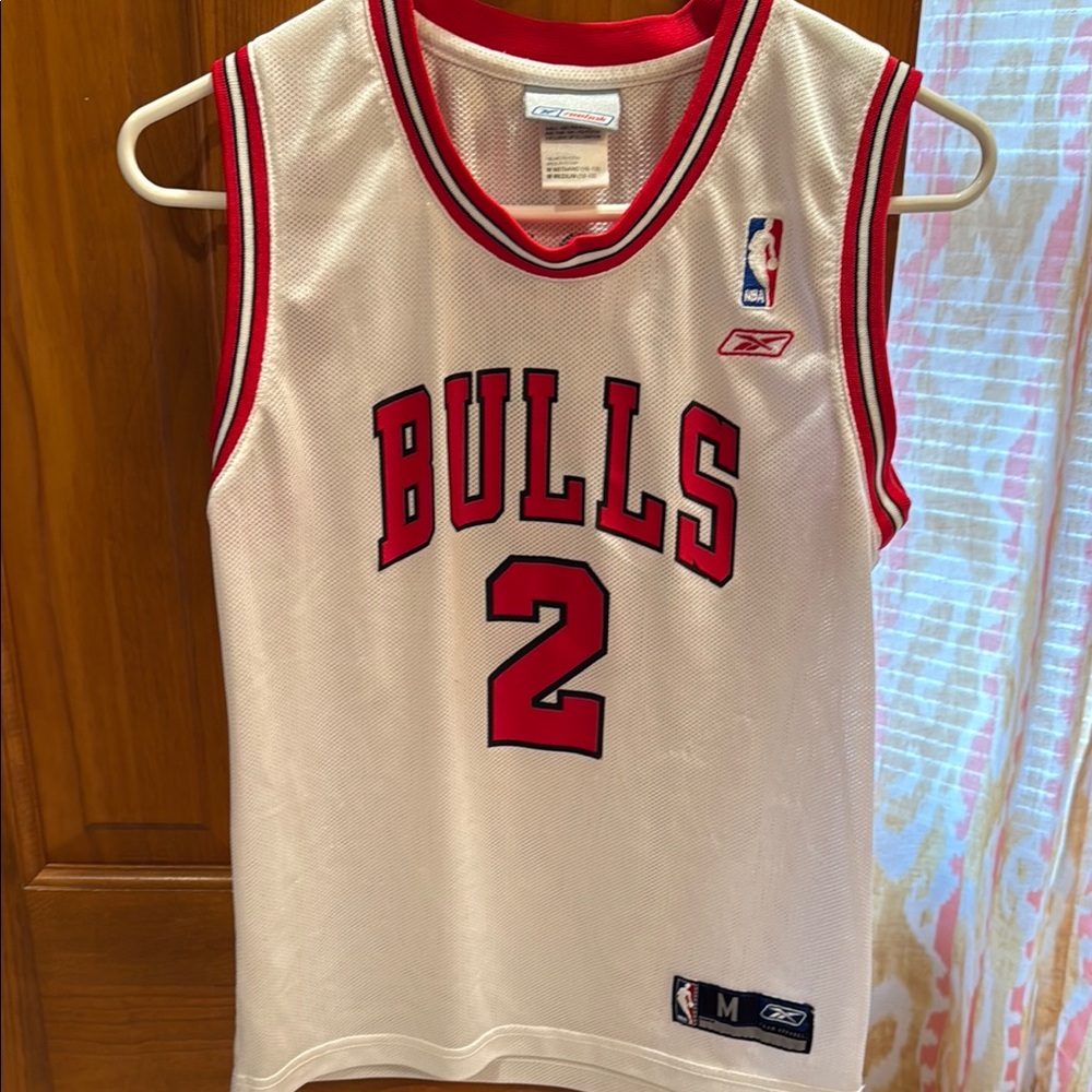 Vintage Curry Reebok Bulls Jersey White and Red